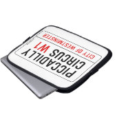 Piccadilly Zirkus-Straßenschild Laptopschutzhülle (Vorne Knopf)