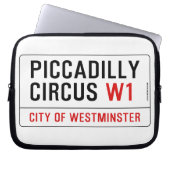 Piccadilly Zirkus-Straßenschild Laptopschutzhülle (Vorderseite)