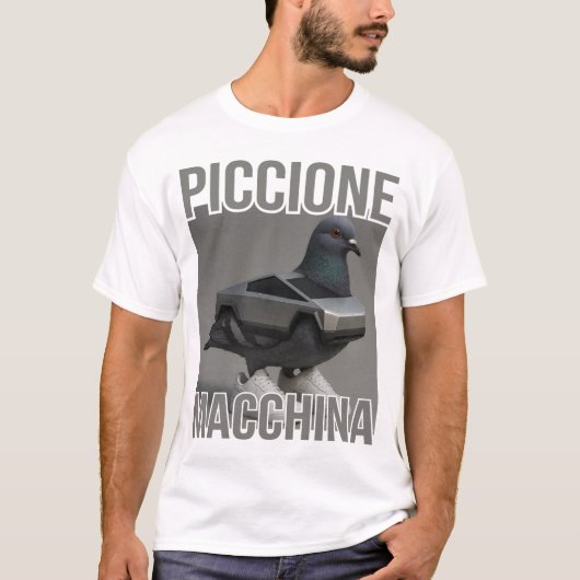 Piccione Macchina - Tauben-Auto-Meme T-Shirt (Vorderseite)