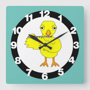 Piccolo Chick Quadratische Wanduhr