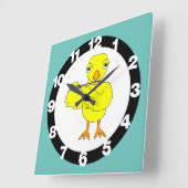 Piccolo Chick Quadratische Wanduhr (Winkel)