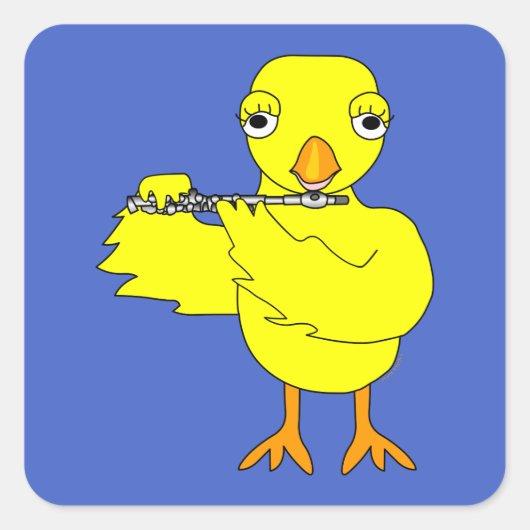 Piccolo Chick Quadratischer Aufkleber (Vorderseite)