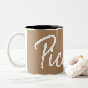 Piccolo-Kaffee liebt Typografie Zweifarbige Tasse