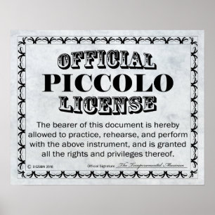 Piccolo-Lizenz Poster