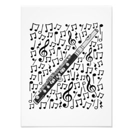 Piccolo Musical Notes Woodwind Music Teacher Fotodruck