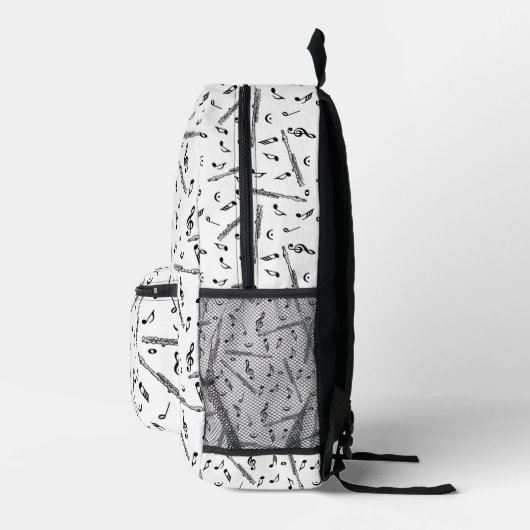 Piccolo Musiknote Pattern Bedruckter Rucksack (Rechts)