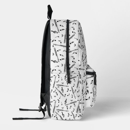 Piccolo Musiknote Pattern Bedruckter Rucksack (Links)