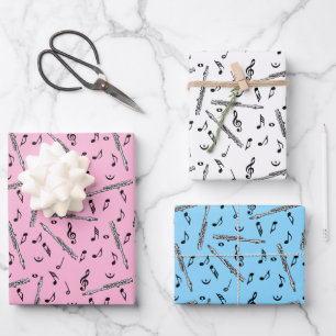 Piccolo Musiknote Pattern Geschenkpapier Set
