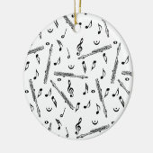 Piccolo Musiknote Pattern Keramik Ornament (Links)
