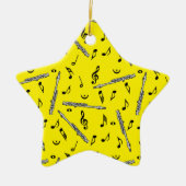 Piccolo Musiknote Pattern Keramik Ornament (Vorne)