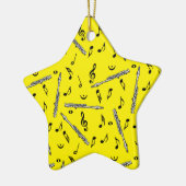 Piccolo Musiknote Pattern Keramik Ornament (Links)