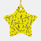 Piccolo Musiknote Pattern Keramik Ornament (Hinten)