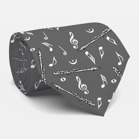Piccolo Musiknote Pattern Krawatte (Gerollt)