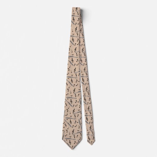 Piccolo Musiknote Pattern Krawatte (Vorderseite)