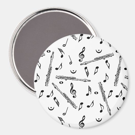 Piccolo Musiknote Pattern Magnet (Vorderseite/Rückseite)
