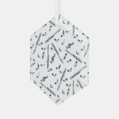 Piccolo Musiknote Pattern Ornament Aus Glas (Vorderseite Links)