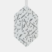 Piccolo Musiknote Pattern Ornament Aus Glas (Vorderseite Rechts)