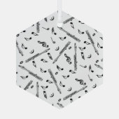 Piccolo Musiknote Pattern Ornament Aus Glas (Rückseite)