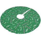 Piccolo Musiknote Pattern Polyester Weihnachtsbaumdecke (Schrägansicht)