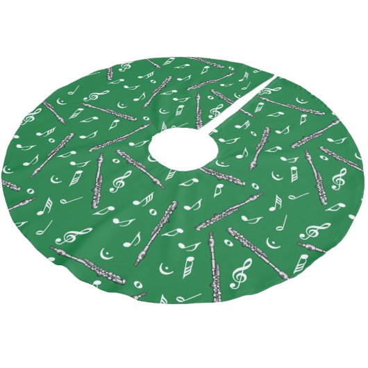 Piccolo Musiknote Pattern Polyester Weihnachtsbaumdecke (Schrägansicht)