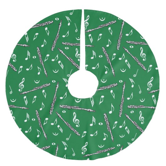 Piccolo Musiknote Pattern Polyester Weihnachtsbaumdecke (Vorderseite)