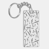 Piccolo Musiknote Pattern Schlüsselanhänger (Vorderseite links)