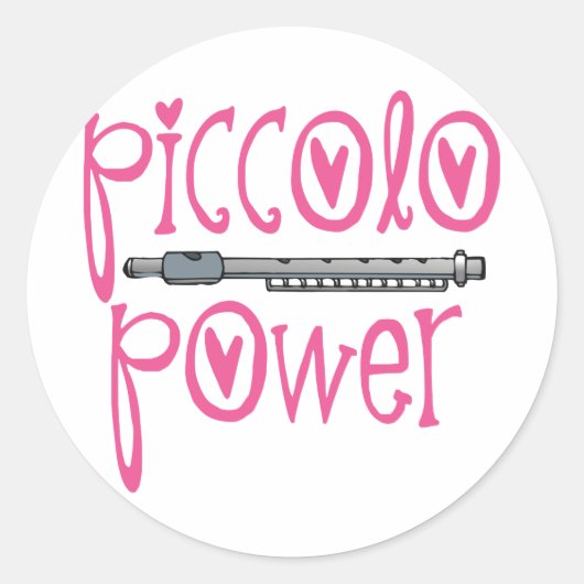 Piccolo Power Pink Runder Aufkleber (Vorderseite)