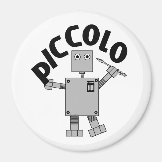 Piccolo Robot Text Magnet (Vorne)