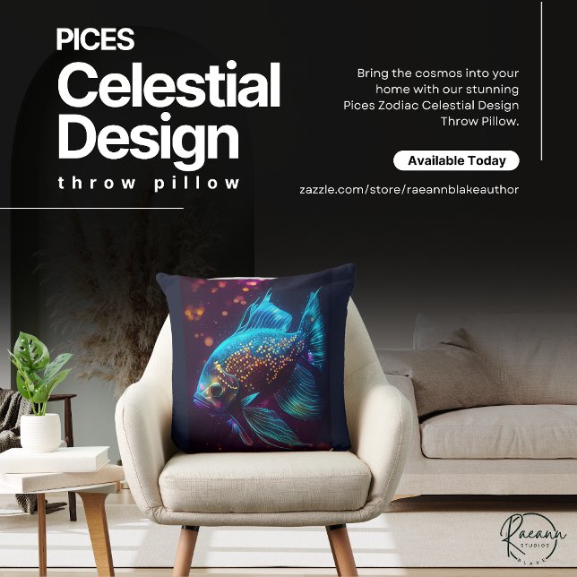 Pices Zodiac Celestial Design Throw Kissen (Von Creator hochgeladen)