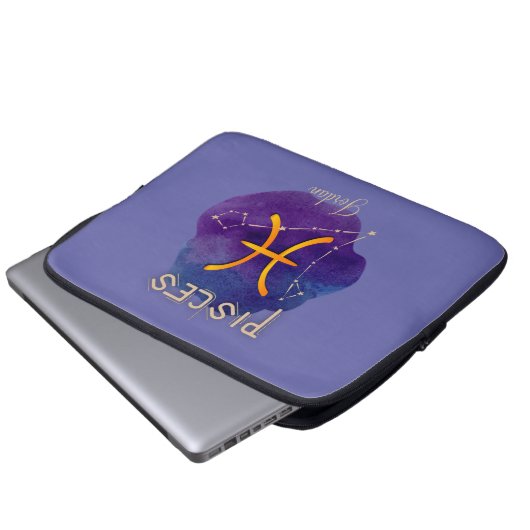 Pices Zodiac Signature Constellation Laptopschutzhülle (Vorne Knopf)