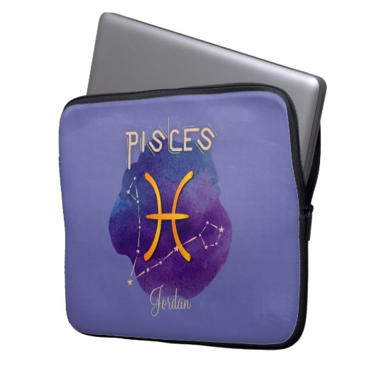 Pices Zodiac Signature Constellation Laptopschutzhülle (Vorderseite Links)