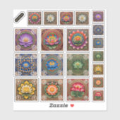 Pichhwai Lotus Rainbow Chakra Aufkleber (Blatt)