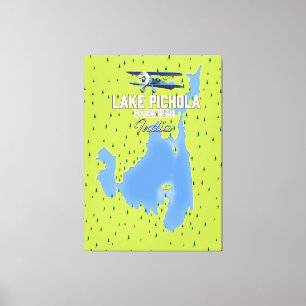 Pichola-See, Indien Reiseplakatkarte. Leinwanddruck