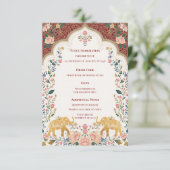 Pichwai Indian Elegant Wedding Enclosure Card Begleitkarte (Stehend Vorderseite)