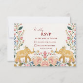 Pichwai Indian Elegant Wedding RSVP Karte (Vorderseite)