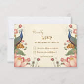 Pichwai Indian Elegant Wedding RSVP Karte (Vorderseite)