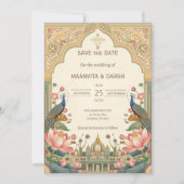 Pichwai Indian Elegant Wedding Save the Date (Vorderseite)