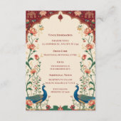 Pichwai Indian Peacock Elegant Wedding Begleitkarte (Vorderseite)
