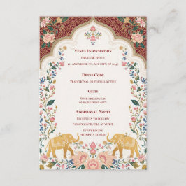 Pichwai Indische elegante Hochzeit-Beilagekarte Begleitkarte
