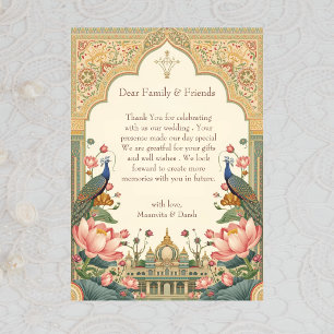 Pichwai Indische Elegante Hochzeit Dankeskarte