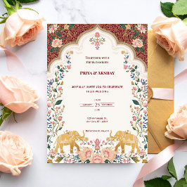 Pichwai Indische Elegante Hochzeitseinladung Einladung