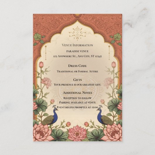 Pichwai Inspired Indian Wedding Enclosure Card Begleitkarte (Vorderseite)