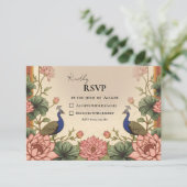 Pichwai Inspired Indian Wedding RSVP Card (Stehend Vorderseite)