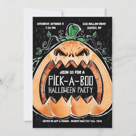 Pick-A-Boo-Halloween-Party Einladung (Vorderseite)