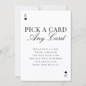 Pick A Card Any Card Wedding Guestbook Sign Einladung (Vorderseite)