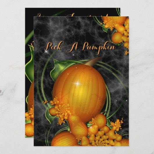 Pick A Pumpkin Party Einladung (Vorne/Hinten)
