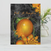 Pick A Pumpkin Party Einladung (Stehend Vorderseite)