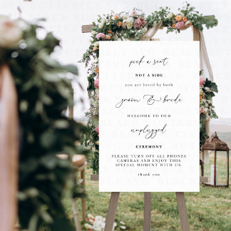 Pick a Seat Not a Side Unplugged Wedding Ceremony  Poster