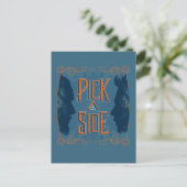 Pick A Side Postkarte (Stehend Vorderseite)