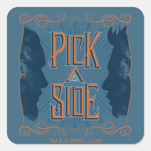 Pick A Side Quadratischer Aufkleber (Vorderseite)